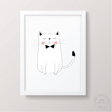 Prinditav seinapilt - Kass lipsuga