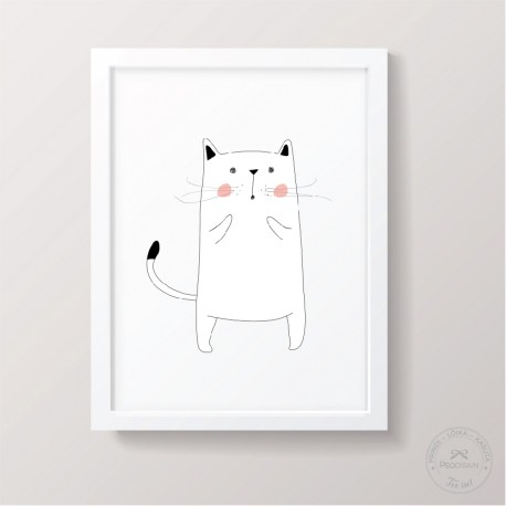 Prinditav seinapilt - Kass lipsuga