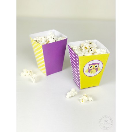Prinditavad popcorni topsid - Öökull, lilla